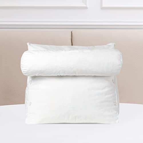 Cheer Collection Extra Large Wedge Shaped Reading And Tv Pillow With Adjustable Neck Pillow, White #TOP5
