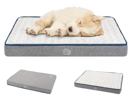 EMPSIGN Cuscino Reversibile per Cane Taglia Piccola, fresca e calda, Materassino Impermeabile Tappeto Sfoderabile Lavabile, 60x45x7,5cm, Grigio