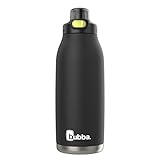 Bubba Radiant Stainless-Steel Pop-Up Straw, 40oz Water Bottle, Medium, Rubberized Licorice