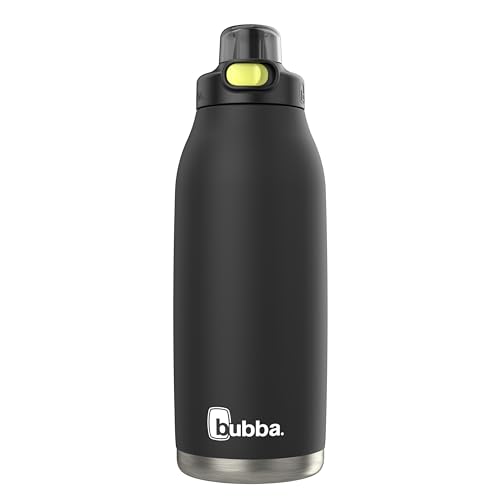 Bubba Radiant Stainless-Steel Pop-Up Straw, 40oz Water Bottle, Medium, Rubberized Licorice