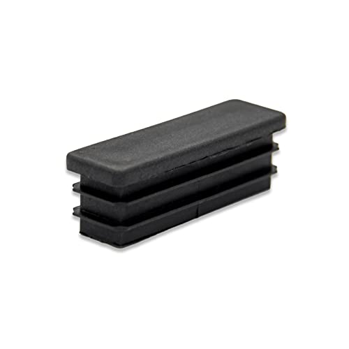 Image of Flyshop 8 Pack Black Chair Glide Inserts Plastic Plugs Rectangle Pipe Tubing End Caps 10 x 50 mm, 3 /8 inch x 2 inch