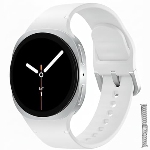 Samsung Galaxy Watch 8 (2025) Bluetooth Smartwatch, Intl Version – Fitness & Sleep Tracking,Heart Rate Monitor, Android Compatible (Not for iOS) – with Extra Stainless Steel Band (Silver, 40mm)