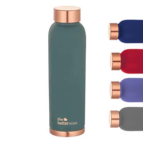 The Better Home Copper Water Bottle 1 Litre | Water Bottle For Office | Water Bottle For Kids | 100% Pure Copper Insulation Wide Mouth With Ergonomic Design | Water Bottle For Home – Teal