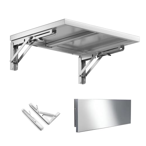 Escritorio plegable de pared de acero inoxidable