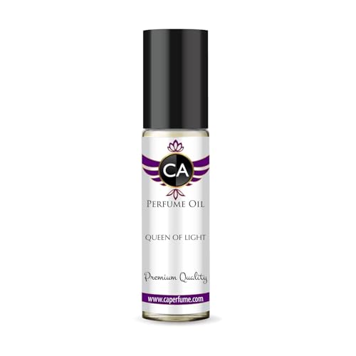 CA Perfume Originals Queen Of Light Unisex Fragrance Oil Floral Fruity Gourmand Scent Long Lasting Perfumes for Women &amp; Men Travel Size TSA Ready Mini Parfum Body Oil Roll-on 0.33 Fl Oz 10ml