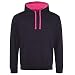 Produktbild Unbekannt Just Hoods Varsity Hoodie mit farblich abgesetzten Kapuze Medium Black - Jet Black/Hot Pink