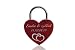 Produktbild ELUNO Liebesschloss Herzschloss Schloss mit Gravur und Schlüssel I Valentinstags Geschenk für Sie Ihn Hochzeit I incl. Samtbeutel I Motiv Herz 0005 in Rot