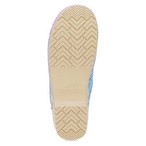 Image of Dansko Professional Glitter Slip-On Clogs for Women - Rocker Sole and Arch Support for Comfort - Shiny and Stylish Glitter Uppers