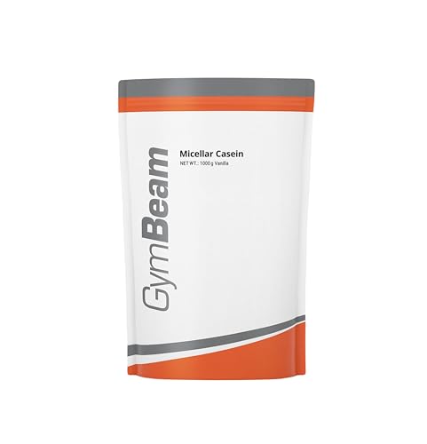 GymBeam Mizellares Kasein Proteinpulver langsame Absorption fettarm unterstützt Regeneration und Knochengesundheit ideal für Gewichtsabnahme und Muskelaufbau (1000 g Vanille)