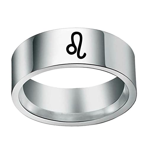 Image of Unisex 12 Zodiac Sign Statement Ring | Stainless Steel, Constellation Hip Hop, Horoscope Astrology Jewelry, Birthday Gift