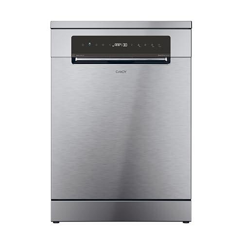 Candy Rapidò CNF 4A4S3PSX Geschirrspüler, 60 cm, 14 Services, digitales Display, WLAN, 10 Programme, drittes Fach, Startvorwahl, Anzeige Salz und Klarspüler, 44 dB, Edelstahl
