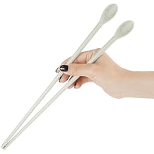 Carrotez Silicone Cooking Chopsticks, Long 12 inch Reusable Chopsticks for Cooking, Heat Resistant, Non-Scratch, Gentle on Cookware, 1 pair - Ivory
