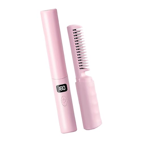 Plancha para el cabello harayaa con calentamiento rápido y carga USB, ideal para mujeres y niñas, color rosa miniatura 2