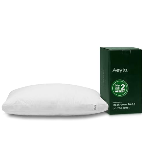 Aeyla Dual Pillow 2-in-1 Pillow with CloudAlign Support Cooling Breathable Cover Neck Pain Relief for Side Back & Stomach Sleepers 50x75cm (1 Pack)