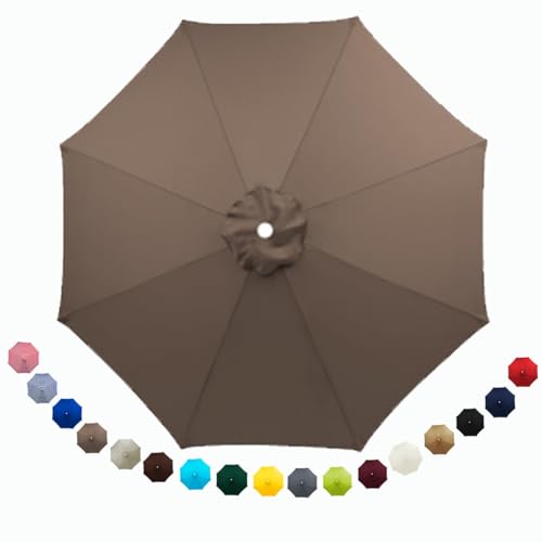 KXXZAAU 7.5ft 9ft 10ft Replacement Covers 8 Ribs Market Patio Umbrella Canopy Cover Outdoor Hanging Umbrella Replacement Top(Color:Dark top,Size:230cm/7.5FT)