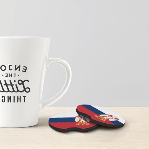 Posavasos de auto para portavasos 2 unidades bandera Serbia miniatura 2
