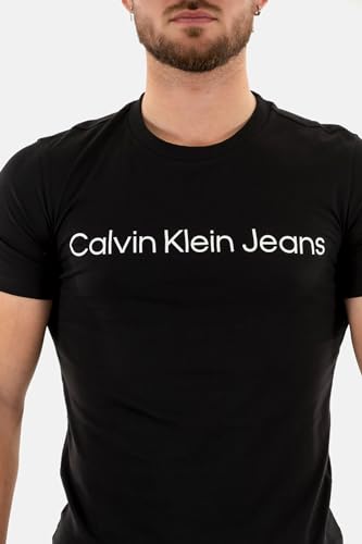 Calvin Klein Camiseta de Manga Corta Hombre Core Institutional Logo Slim tee Cuello Redondo, Negro (CK Black), M