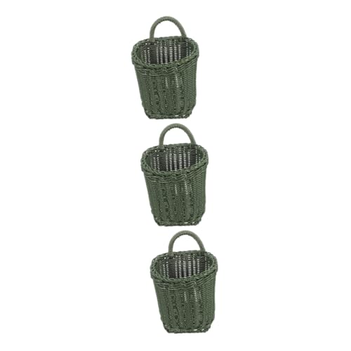 Cesta de almacenamiento tejida de pared para ahorrar espacio en cocina y flores 2