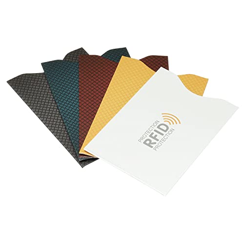 RFID Blocking Horizontal Credit Card Sleeves, 10 Pack Contactless Protect Holder for NFC Purse, 5 Colors