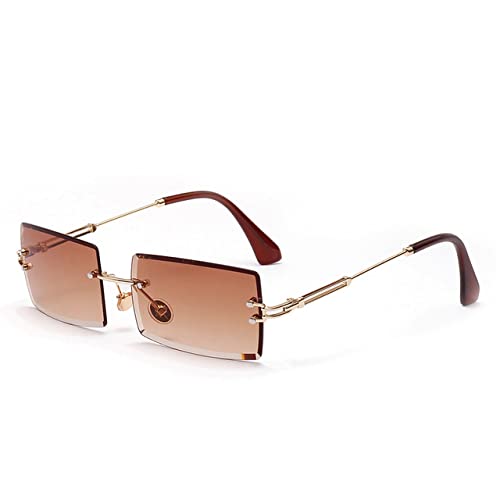 Lunettes de soleil rectangulaires hommes femmes vintage métal carré D01