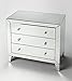 HomeRoots Clear Mirror, MDF Emily Mirrored Drawer Chest