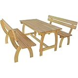 Owoxanthellate Biertisch Set mit 2 Bänken aus imprägniertem Kiefernholz...