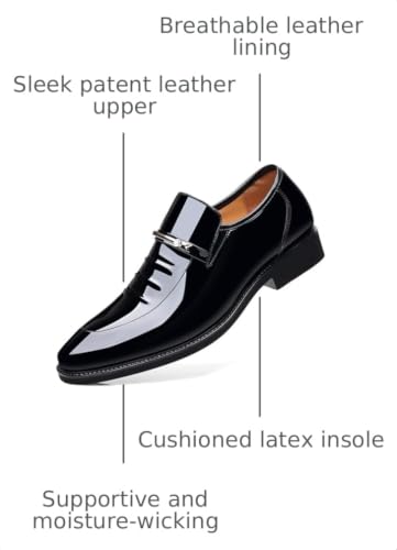 Image of Men's Dress Shoes Business Shoes Patent Leather Formal Derby Fashion Oxford Tuxedo Shoes