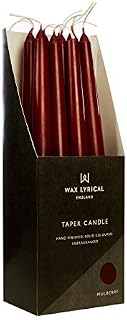 WAX LYRICAL Unscented 25 cm Tapered Dinner Candle Mulberry, Box of 12, red, 25cm