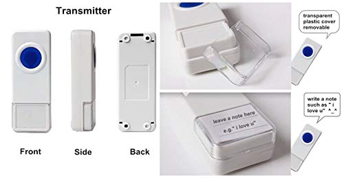 STARPOINT Extra Add-On Remote Waterproof Transmitter Button for the STARPOINT Expandable Wireless Multi-Unit Long Range Doorbell Chime Alert System, Model LTW, White