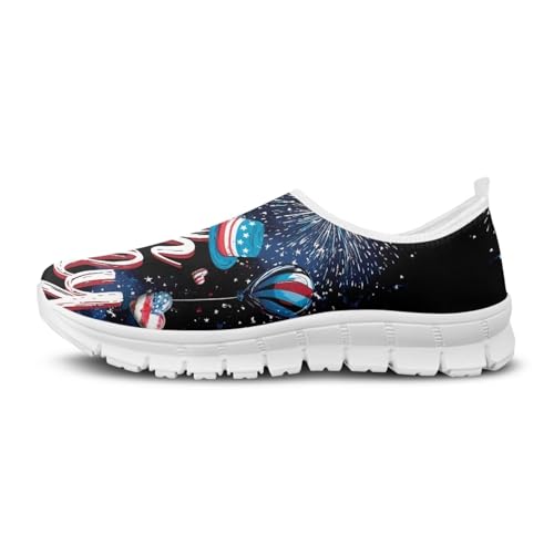 Image of Floral Sneakers for Women Colorful Art Shoes for Women Slip On Casual Work Shoes