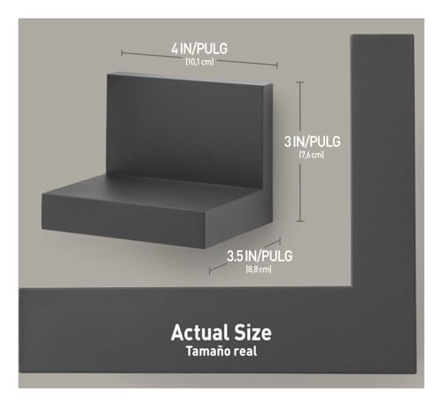 Command Display Ledges, Holds up to 2 lb, Slate, 2 Ledges with 8 Medium Strips, Damage-Free Hanging Floating Shelf with Adhesive Strips, Personalize Living Room, Bedroom, Kids Room or Office - image 3