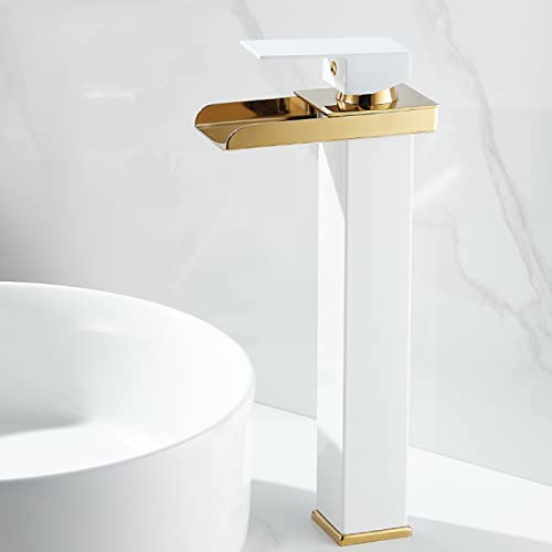 Robinet de lavabo cascade or blanc transformez votre pièce d'eau en havre de paix