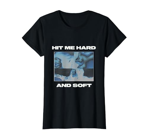 Official Billie Eilish HIT ME Hard and Soft Inverted Black T-Shirt, Women, Black, Large