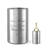 Yaryang Enfriador de Botellas Vinoteca Acero Inoxidable de Doble Pared con Pegatinas para Vino Champán y Espumoso 12 x 19 cm