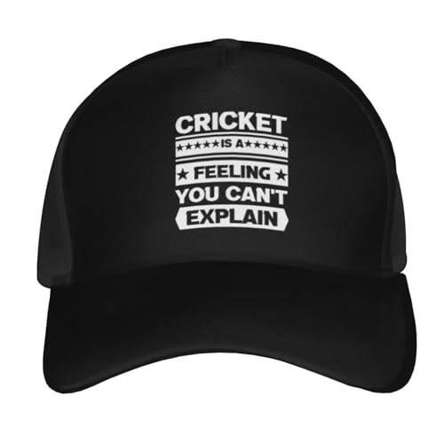 Cricket is A Feeling You Can't Explain Baseball Cap for Men Women Hat Classic Cotton Adjustable Caps Low Profile Golf Dad Hats for All Seasons Black
