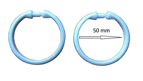 14 Stück Runde Ringe Durchmesser 60 mm für Duschvorhang weiß Cover