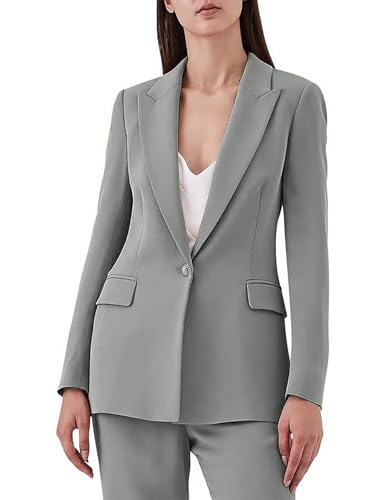 Women's Suiting 2 Piece One Button Dressy Pantsuit for Women Professional Wedding Suit Casual3