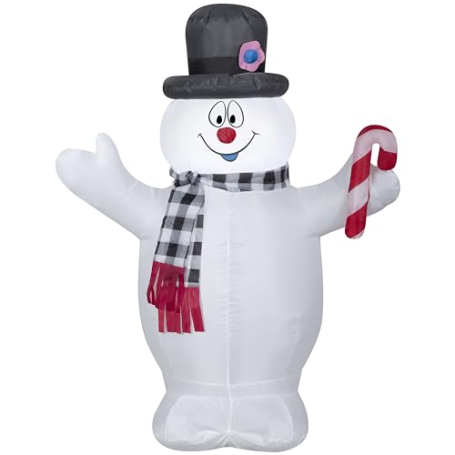 Airblown Frosty w/Plaid Scarf & Candy Cane