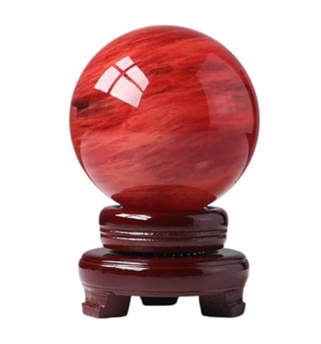 Cadeau magique idéal : boule de cristal rouge et son support pour amateurs de feng shui