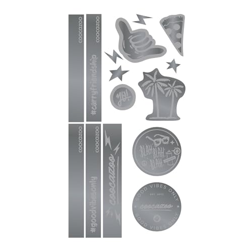 coocazoo Reflektierendes Sticker-Set Silver, trendig, Coole Motive, Sichtbarkeit im Straßenverkehr, wasserabweisend