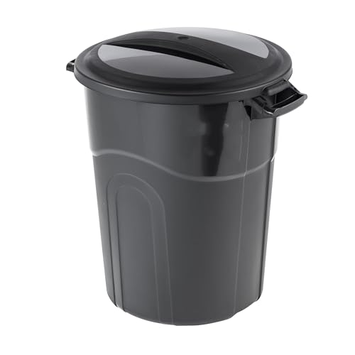 Caneca de basura plástica resistente 20 galones con tapa negra miniatura 2