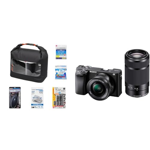 ハクバ カメラ初心者キット+SONY(ソニー) APS-C ミラーレス一眼カメラ α6400 ダブルズームレンズキット(同梱レンズ:SELP1650+SEL55210) ブラック ILCE-6400Y B
