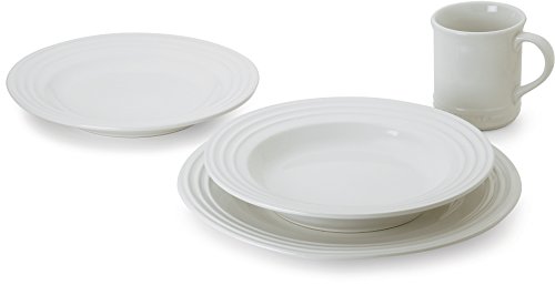Le Creuset Stoneware 4-Piece Dinnerware Set, White