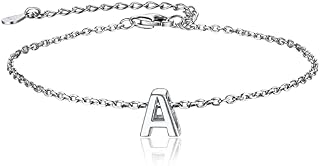 ChainsPro Women Silver Letter Bracelet,Adjustable 16+5CM (Gift Wrapped)