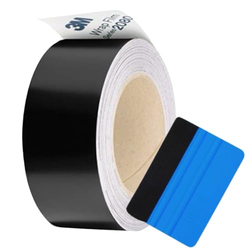 3M Vinyl Wrap 2080, S12 Satin Black Finish - 0.5' to 8' Wide, up to 75ft Long – Air Release Technology for Chrome Delete, Car Detailing, Home and DIY Projects(2 Inches x 25FT)