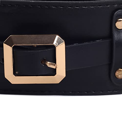Image of Haute Sauce Black Solid Waist Belt (AZ HSBL1080)