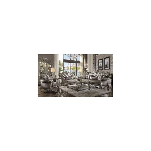 Sillón Lounge Moderno Piel Sintética Plateado