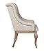 Coaster Home Furnishings - Brockway - Set of 2 Fabric Arm Chairs - Button Tufting, Nailhead Trim, Rolled Arms - Transitional - Dining Room and Kitchen - Cream and Barley Brown - 110293