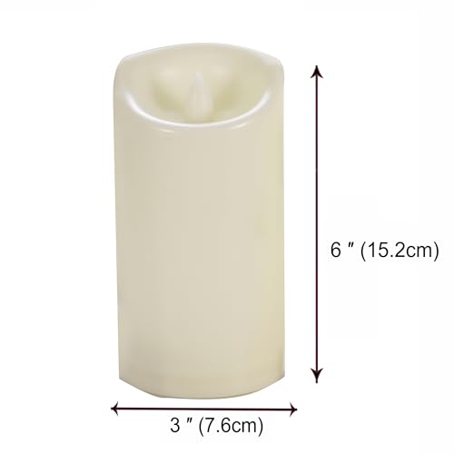 Image of Outdoor Battery Operated Flameless LED Candles with Timer D3 inchxH6 inch 2 PCS | CANDLE CHOICE Waterproof Plastic LED Pillar Candles for Lantern Patio Garden Wedding Party Halloween Christmas Decorations