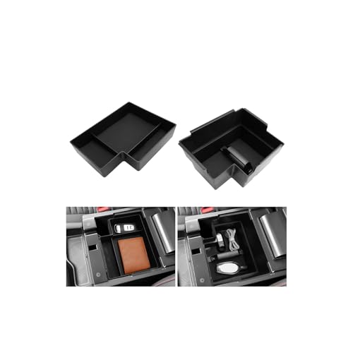 Image of LUWU Upgrade 2025 2026 Explorer Center Console Organizer Compatible with Ford Explorer 2025 2026 Accessories Armrest Console Storage Box Insert Tray ABS Material Black Coin Container, 2-Pack Black
